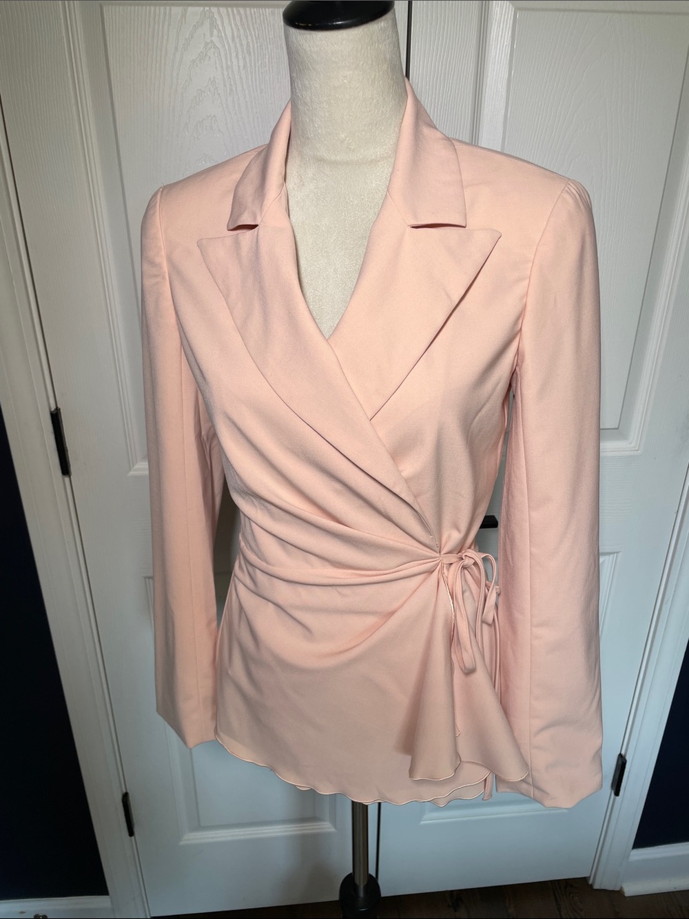 NWT‎ Trina Turk Wrap Blazer Jacket Light Pink Notch Collar Size 2